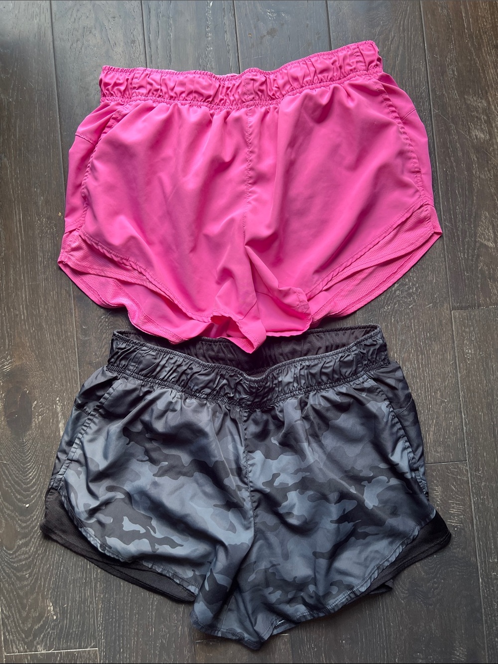 Athletic Works Women's Pink & Black Camo Athletic Shorts Duo